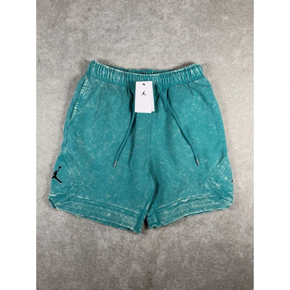 Jordan Essentials Washed Fleece Diamond Shorts Mens M Washed Teal DR3092-322 NWT